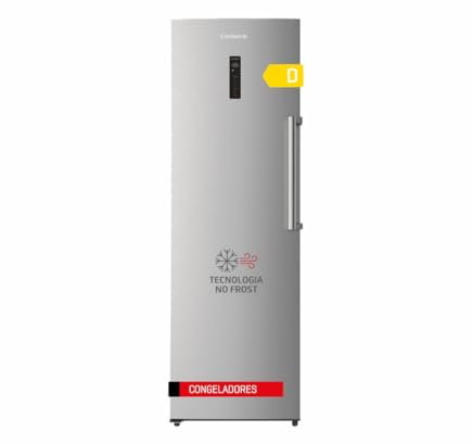 Corbero - Congelador Vertical CCVH18524NFX | 274L | No Frost | Inverter | Display en Puerta | Luz LED | Crisper XXL y Extraíble | Pizza Box | Tirador Easy Open | Silver Trim | Inox