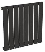 Radiateur noir mural à eau chaude horizontal en acier | 60 x 60 cm 481 Watt chauffage central | 4 raccordements standards 15x21 (1/2) série NYTIA by NOYON & THIEBAULT