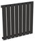 Radiateur noir mural à eau chaude horizontal en acier | 60 x 60 cm 481 Watt chauffage central | 4 raccordements standards 15x21 (1/2) série NYTIA by NOYON & THIEBAULT
