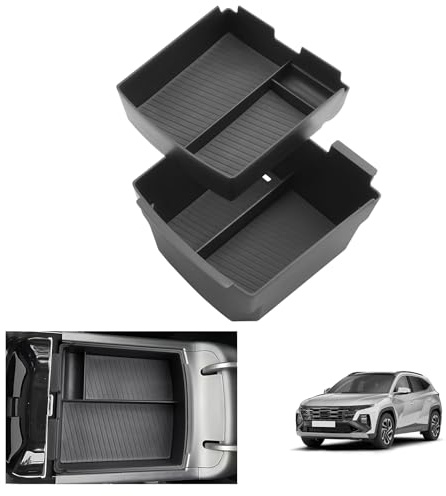 GAFAT Compatible with Hyundai Tucson NX4 Facelift 2025 2026 (Electronic Automatic) Centre Console Storage Box Double Layer Removable, Armrest Organiser, Tucson 2025 Accessories [Pack of 2]