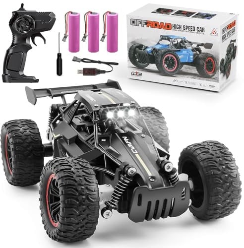 Jiakora Remote Control Car Toys, 2.4GHz RC Racing Car for Kids, 1:16 Scale 2WD Off-Road Monster Truck, 3 Batteries for 60min Playtime, All-Terrain Electric Remote Control Vehicle Toys for Age 3+ Boys
