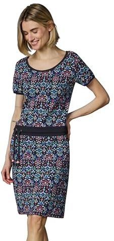 Ragwear Damen Kurzarm Sommerkleid leichtes gemustertes Minikleid Strandkleid Baomi Print YOUMODO XS-3XL