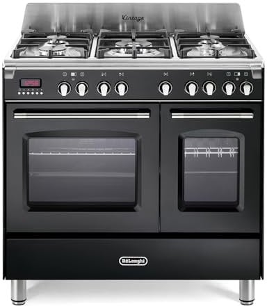 DELONGHI MEM965TNXED CUCINA FORNO PIANO COTTURA 5 FUOCHI GAS TRIPLA CORONA NERO