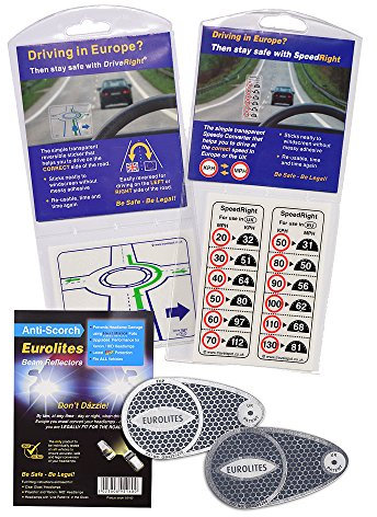 Family Motoring & Leisure Eurolites Headlamp Headlight Adaptors & Speed Right Sticker & Drive Right Lane Device Clear Compatible For All Vehicles