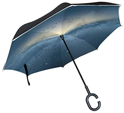 ISAOA Gro?er Regenschirm, umgekehrter Regenschirm, winddicht, doppellagige Konstruktion, umgekehrter Klappschirm f¨¹r die Verwendung im Auto, C-f?rmiger Griff, Regenschirm f¨¹r Damen und Herren