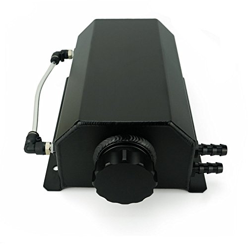 Heinmo 2 litros de aleación de aluminio negro universal para el coche del motor de la captura de aceite de la lata del tanque del depósito del coche tanque de 2000 ml