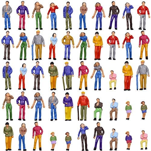 Evemodel 50Stk. Modelleisenbahn 1:50 Bemalte stehende sitzende Figuren Personen Spur 0