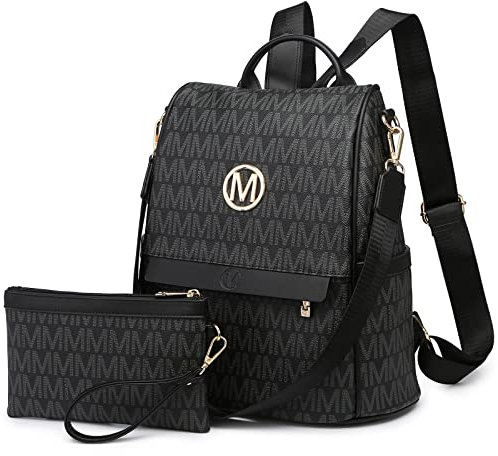 MKP Damen Rucksack, börse, modisch, PU-Leder, Anti-Diebstahl, Rucksack, leicht, für Reisen, Schule, 2 Stück