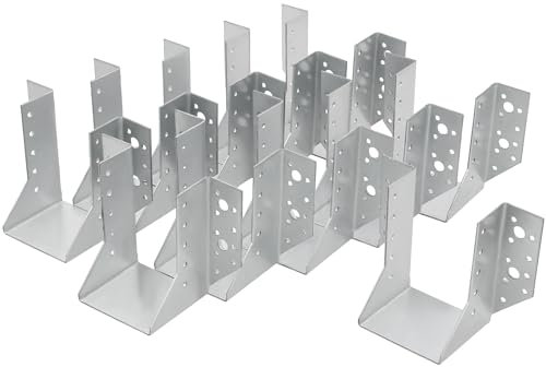 KOTARBAU® 25 x Soportes galvanizados para vigas 80 mm, Soporte para vigas tipo A, Conector de vigas resistente, Soportes de vigas de madera, Conectores de postes, Zapato de anclaje interior para vigas