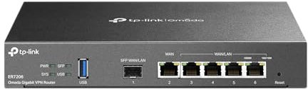 TP-Link Router VPN cablato multi-WAN ad alte prestazioni | Maggiore capacità di rete | Firewall SPI | Omada SDN integrato | Bilanciamento del carico | Protezione contro i fulmini | Protezione limitata