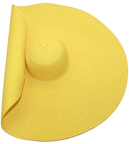 Petalum Chapeau Paille Femme Capeline de Plage Eté Soleil Anti UV Souple Pliable Large Bord Surdimmensionné Summer Hat Vacance Photographie Voyage