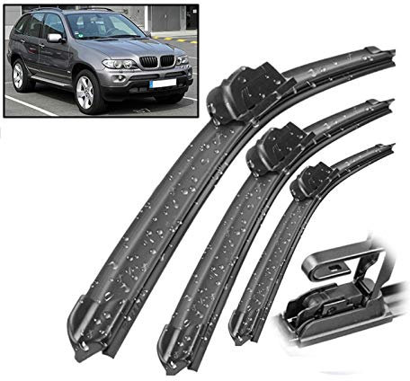 WRDD Wischblatt Scheibenwischer Vorne Und Hinten Wischerblätter Set Kit Für BMW X5 E53 2000 Bis 2006 Windschutzscheibe Windschutzscheibe 24 „22“ 18 Scheibenwischer