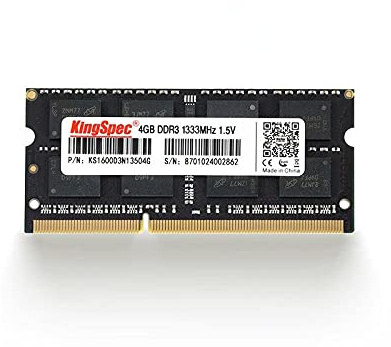 KingSpec Memoria RAM 4 GB Slot BANCO DDR3 1333 MHz SODIMM 1,5 V Intel AMD Computer Laptop Portatili No Box Scatola Bulk