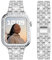 DEALELE Cinturino Compatibile con iWatch 40mm 41mm, Bracciale di Ricambio in Metallo Diamanti Strass con Custodia Protettiva per Apple Watch Series 7 / SE / 6/5 / 4 Donne Uomini, Argento, 40mm