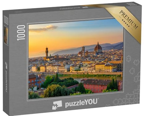 puzzleYOU: Puzzle 1000 Teile „Sonnenuntergang über Florenz“ – aus der Puzzle-Kollektion Florenz, Kirchen, Kathedrale von Florenz