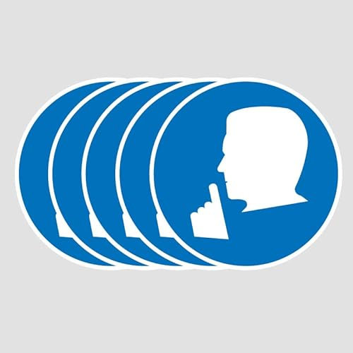 5 Autocollant de 25 CM Panneau Silence obligatoire Zone Calme