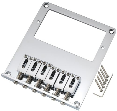 Musiclily Pro 54mm Moderne Humbucker Telecaster Steg Bridge Zinklegierung 6-Saitenreiter für Tele Style E-Gitarre, Chrom