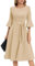 Women's Cocktail Dress A Line Tea Party Midi Graduation Dresses Church Wedding Formal Homecoming Clothing Champagne M