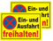 Goodvia Ein und Ausfahrt Freihalten Schild Metall Reflektierend, 30×20 cm Ausfahrt Freihalten Schild, 2 Stück Einfahrt Freihalten Schild Aluminium, Parken Verboten Schild, Wetterfest, UV-Schutz