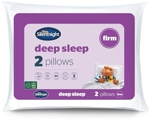 Silentnight Deep Sleep Firm Pillows 2er-Pack — feste Stützkissen für Seitenschläfer mit Faserkern für festeren Halt Komfortables Bettkissen — stützend und hypoallergen — 2er-Pack — Standardgröße