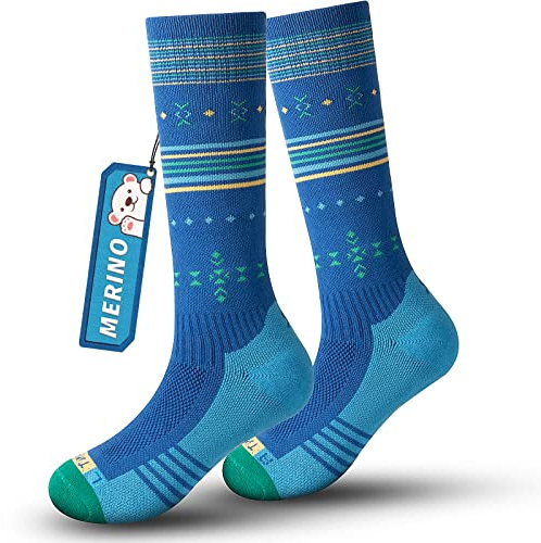 Chaussettes ski enfant chaussettes merinos garçons et filles OTC design épais rembourrées au genou, respirantes, à chaussettes thermiques pour les sports de plein air d'hiver