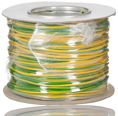 RS PRO Einzeladerleitung 1 mm², 18 AWG 100m Grün/Gelb PVC isoliert 16/0,2 mm Litzen, Packung a 100 Meter