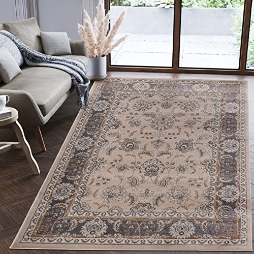 Mazovia Orientalisch Teppich - Traditioneller Teppich für Wohnzimmer, Esszimmer - Orient Teppiche Ornament - ÖKO-TEX Wohnzimmerteppich Beige Grau - 200 x 300 cm