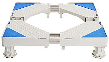 Base de Machine à Laver Double Tubes Support de Réfrigérateur Largeur/Longueur Télescopique 50-72cm Plateaux de Sol Support de Climatiseur Support Anti Vibration Muet Base de Climatiseur - 400kg