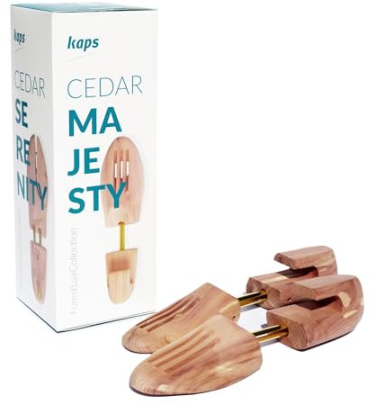 Kaps 100% Handcrafted Cedar Wood Shoe Tree, High Moisture Absorption, Wood From the USA, For Men's and Women's Shoes and Boots, Cedar Shoe Trees (8-9 UK)