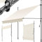 tectake® Toldo Terraza Manual Regulable en Altura con Manivela, Toldo Balcón sin Taladros, Extensible Terraza, Resistente a Rayos UV, Protección Solar y Repelente al Agua - 200 cm - Beige