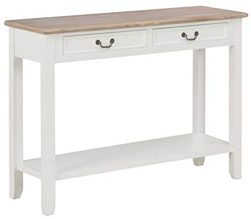 GuyAna Konsolentisch Weiß 110 x 35 x 80 cm Flur MöBel Console Table Mobel Konsolentische FüRs Wohnzimmer Sideboard Holz 249901