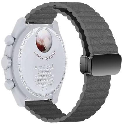 LXURY Leder Armbänder für Omega x Swatch MoonSwatch Armband, Magnetisch Verstellbares Bänder für Omega x Swatch MoonSwatch Ersatzarmband Kompatibel mit Omega x Swatch MoonSwatch Uhrenarmband (4)
