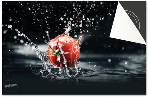 Induktionsschutz von Dietrix - Schutzmatte 60x52cm - Splash Tomate - Base - Für Induktionskochfeld/Induktionsherd - Herdabdeckung Ceranfeld - Helle Unterseite - Herdabdeckplatte