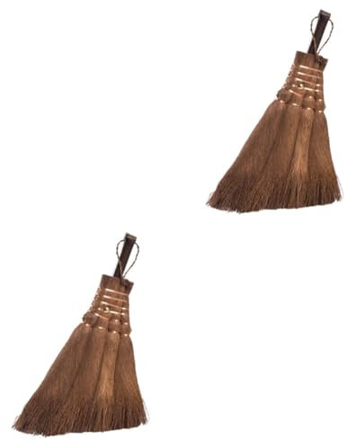 Didiseaon Broom Natural 2pcs Household Cleaner Whisk Sweeping Floor Cleaning Broom Brooms Floor Broom Whisk Hand Broom Hand Handle Broom Small Natural Whisk Broom Portable Broom Cage Mini Wooden