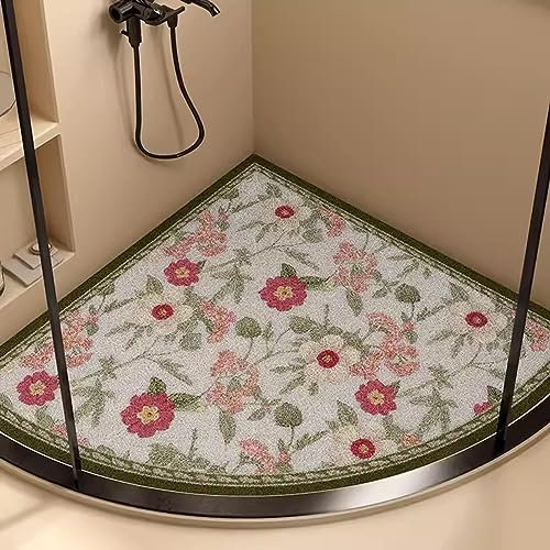GLMGBP Tapis de Douche d'angle, Tapis de Bain pour Douche intérieure, Tapis de Baignoire en PVC Loofah à séchage Rapide antidérapant, Tapis de Salle de Bain pour Personnes âgées (Color : D, Size :