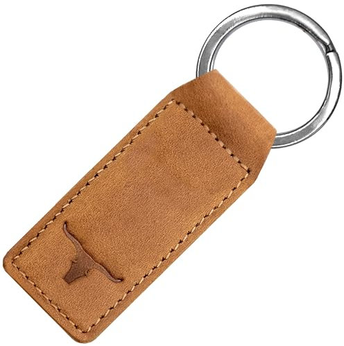 URBAN FOREST Schlüsselanhänger Leder mit Geschenkbox I Schlüsselring für Autoschlüssel mit RFID I Geschenk für Damen & Herren (Hunter Cognac)