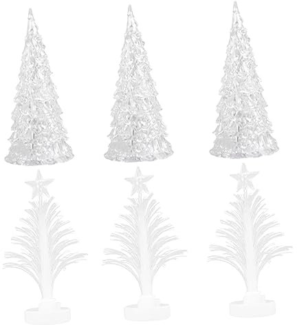 GOOHOCHY 6pièces Décorations De Noël Arbre De Noël Lumineux Petits Ornements De Table avec Lumières Multicolores pour Ambiance Festive