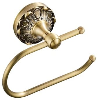 Celbon Portarrollos de papel higiénico de bronce Brused montado en la pared de 18,5 cm, soporte para pañuelos y toallas de latón antiguo para baño o cocina, diseño vintage (bronce cepillado)