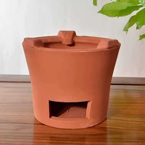 Mwpqbd Rare Red Clay Clay Charcoal Stove Outdoor Home Heating Stove Cooking Tea Stove Roasting Oven Cooking Coffee Complimentary Diameter 22CM Ceramic Insulated Chassis + Mesh Frame