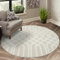 carpet city Teppich Kurzflor Wohnzimmer - Beige - 200 cm Rund - Ornament, Marokkanisch - 3D-Effekt - Moderne Teppiche Flachflor Schlafzimmer, Esszimmer