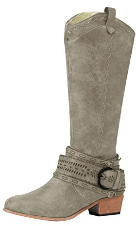 Stivali Invernali Donna Stivali da Donna con Tacco Stivali da Cowboy da Donna Stivaletti Donna Neri Texani Stivaletto Texano Donna Basso High Heels Stivali da Neve Outdoor