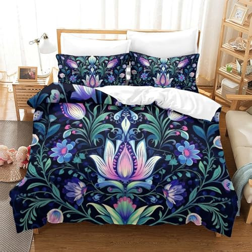 GZCVBDYUY Abbildung 3D Gedruckt Bettwäsche-Set 3 Teilig Bettbezug Mit Kissenbezügen Soft Microfaser Luxus Modern Mit Reißverschluss Für Erwachsene Und Kinder Super King(260x220cm)