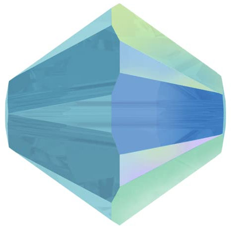 60 cristales originales Swarovski Bicono 4 mm 5301-5328 267 AB turquesa turquesa