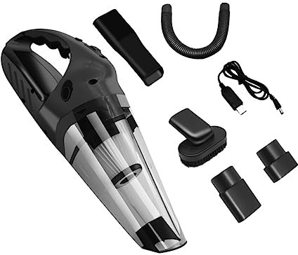 Cabilock Aspiradora para Coche y Hogar Mini Aspirador De Mano Compacto y Ligero Uso Seco y Húmedo con Cable USB