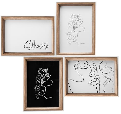 walther design Bilderrahmen Silhouette Holzgalerie, 4 Fotos 13x18 cm, buche, NW418P