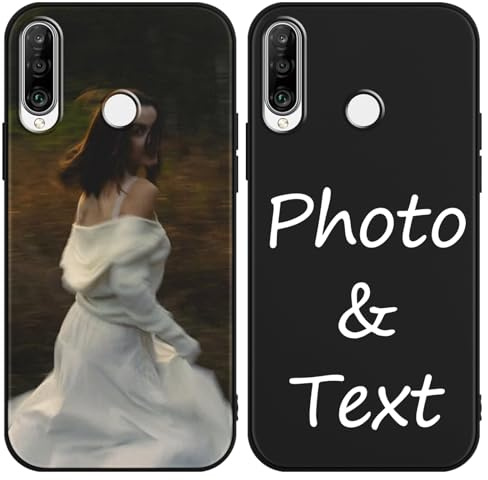 Yirlbey Personalisierte Handyhülle für Huawei P30 Lite 6,15'', Personalisiert Hülle mit Selbst Gestalten mit Eigenem Bild Foto Motiv Schutzhülle, Individuelle Design Case für Huawei P30 Lite,Schwarz