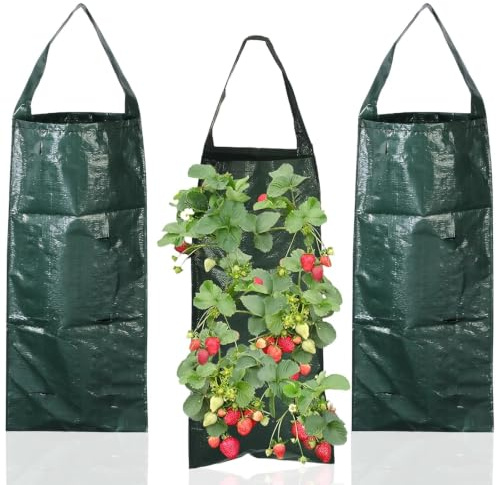 PHMING 3 Pièces Sac de Plantation, Tour a Fraise avec 10 Trous | Sac de Culture Potager, Bonne Respirabilité pour Fraises, Tomates, Fleurs