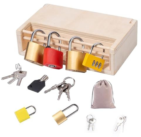 Lock And Key Puzzle – Box Unlock Game, Educational Toy | STEM Material For Preschool Learning Activities Girls Boys Kids Development Critical Thinking Problem Solving Play