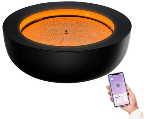 Zen-Meditations-Sandtisch, magnetischer beweglicher Sandkunsttisch mit 7-farbigen LEDs, 19 Mustern, App-Steuerung, 3D-bewegten Kunstbildern, Meditationszubehör, für das Homeoffice