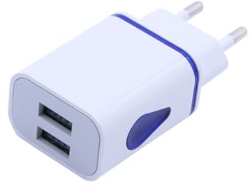 Toddmomy Cargador USB de Pared LED Forma de Gota Adaptador de Viaje con Doble Puerto USB para Smartphones Compatible con Dispositivos Color Azul